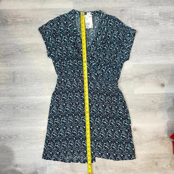 H&M Tropical Teal Green Print Romper Size 10 with Capped Sleeves NWT - Picture 2 of 15